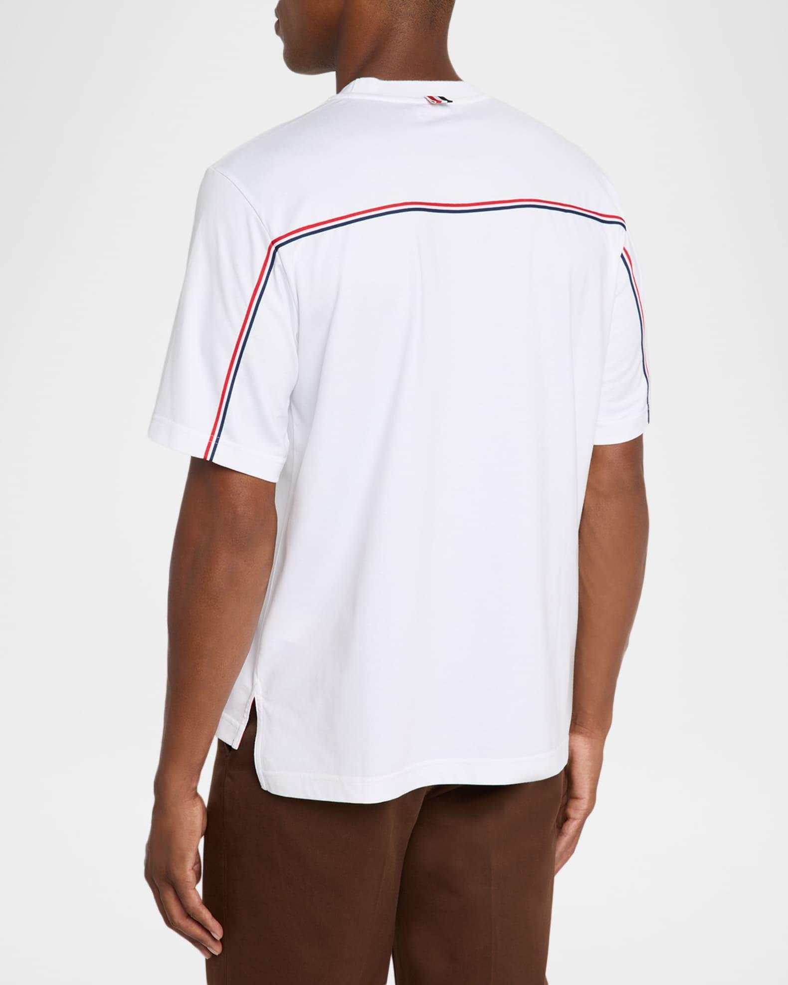 Men's Cotton Stripe-Trim Crewneck T-Shirt Product Image