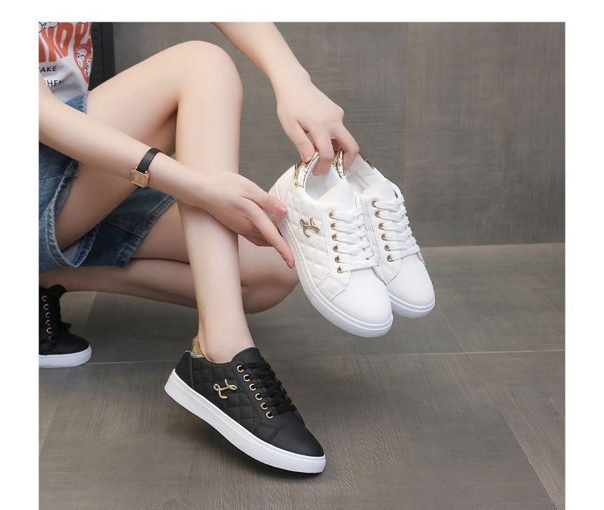 Lettering Lace Up Sneakers Product Image