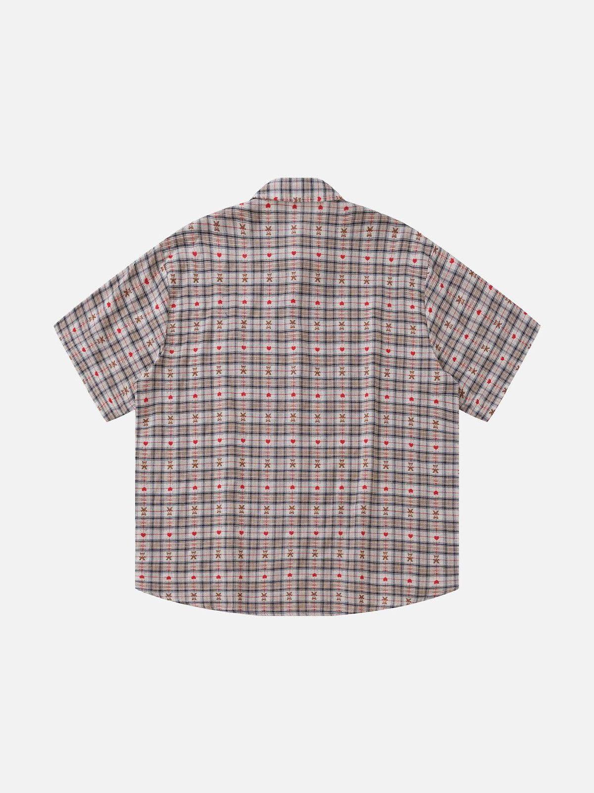 Aelfric Eden Crochet Heart Pocket Plaid Shirt Product Image