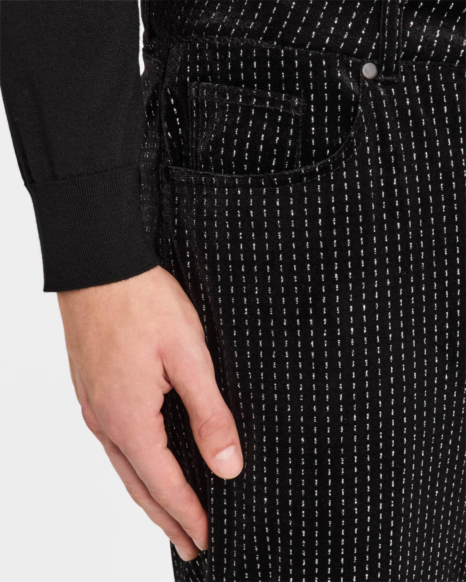 Men's Brando Black and Silver Denim Skinny Jeans Product Image