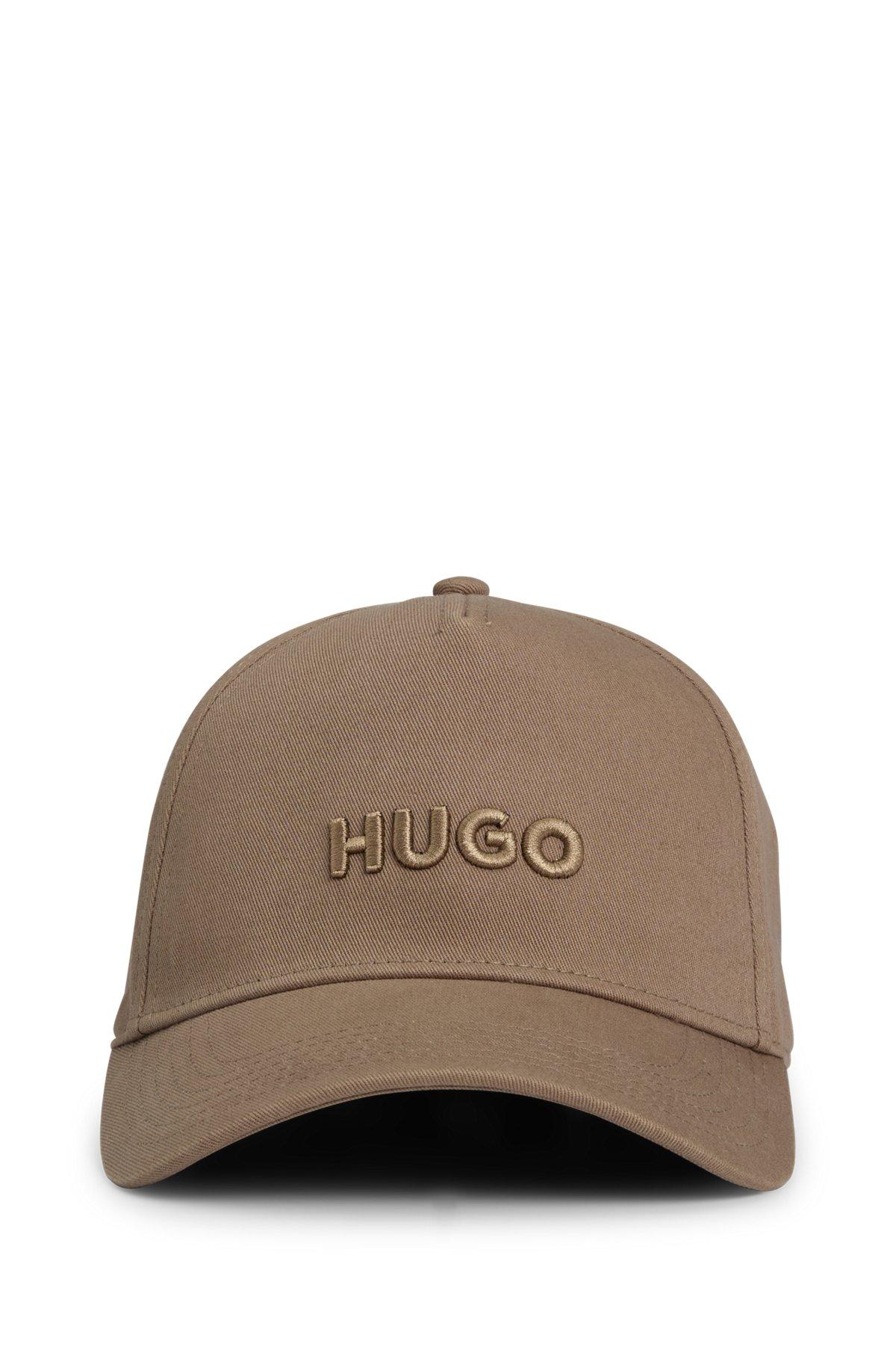 HUGO - Cotton-twill cap with cropped logo print - Brown Product Image