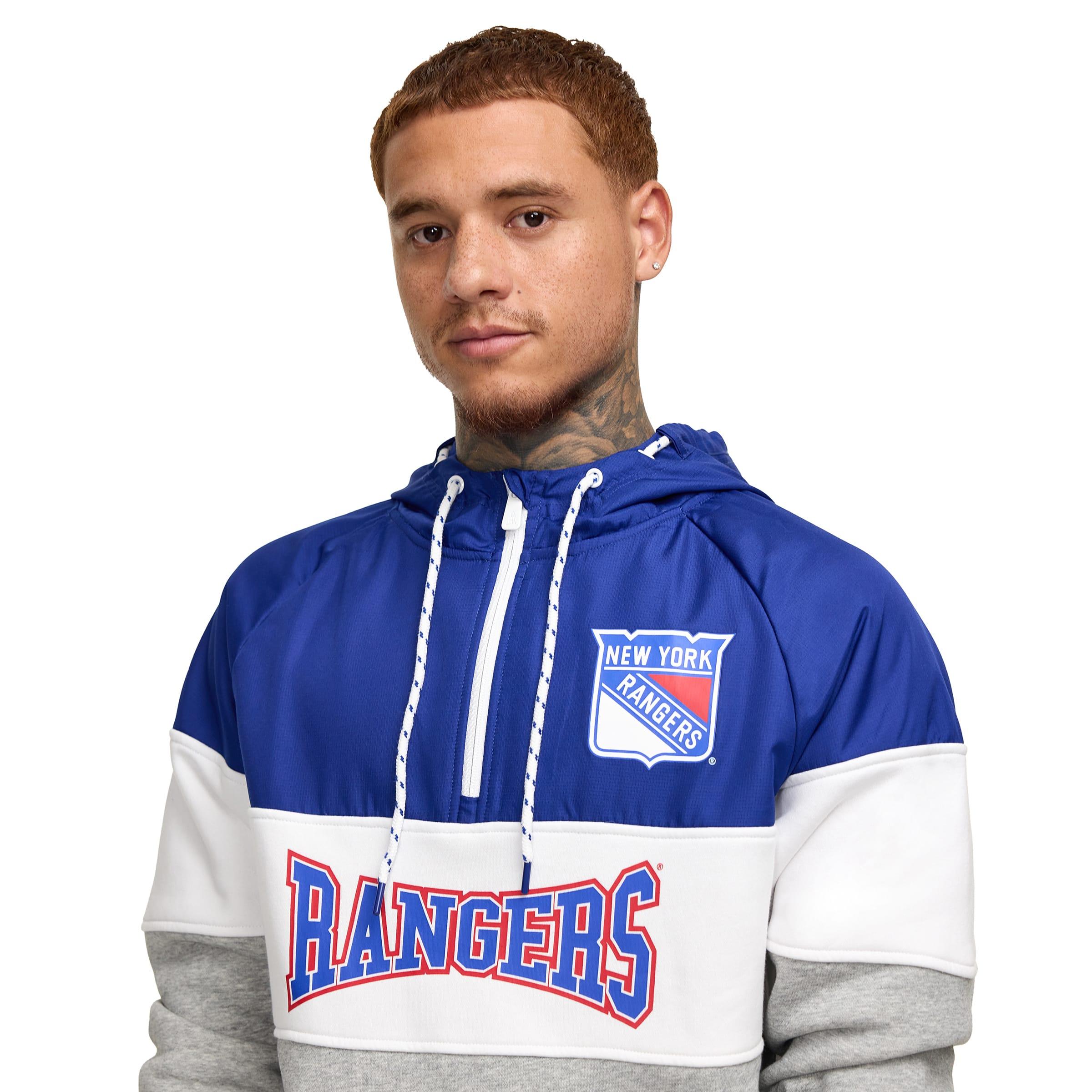 New York Rangers Throwback Color Block Hoodie Male Product Image