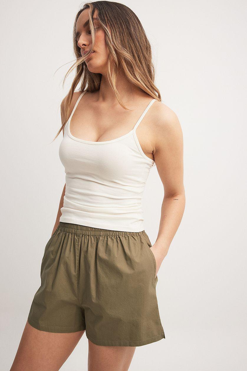 Elastic Waist Cotton Shorts Product Image