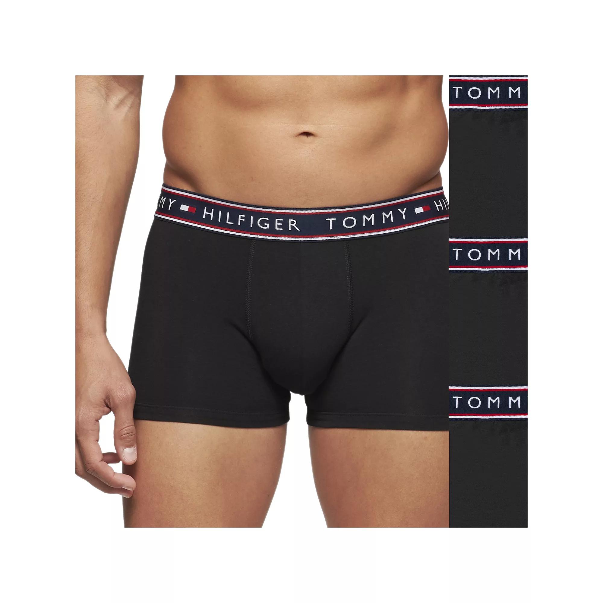 Men's Tommy Hilfiger Stretch 3-Pack Trunk Briefs, Size: Medium, Black Product Image