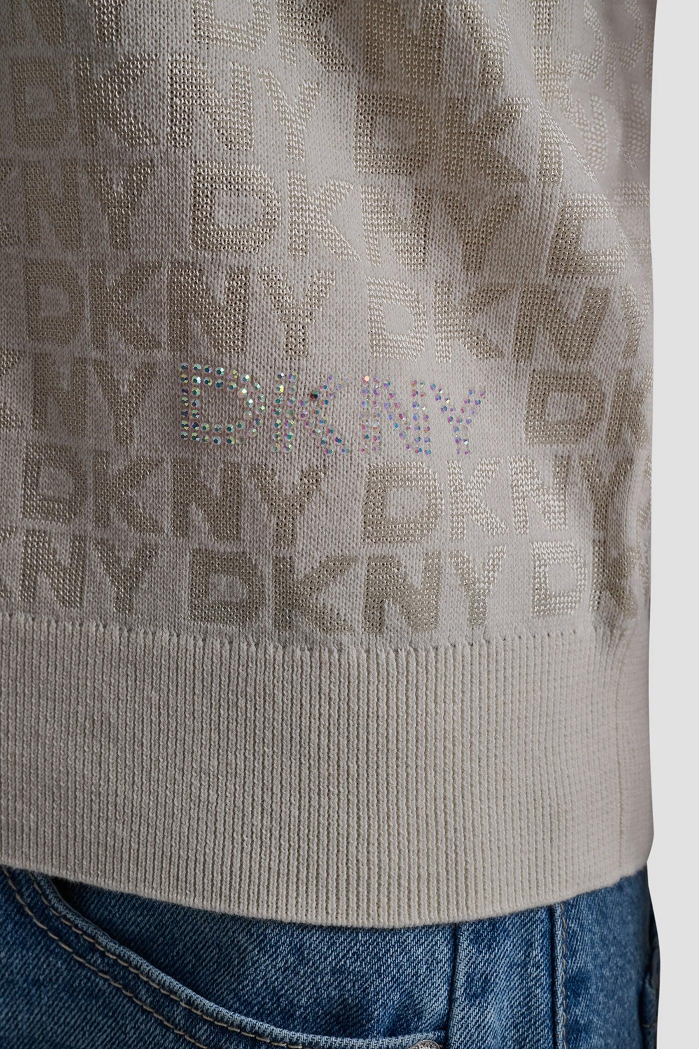 POLO COLLAR SWEATER WITH RHINESTONE LOGO Product Image