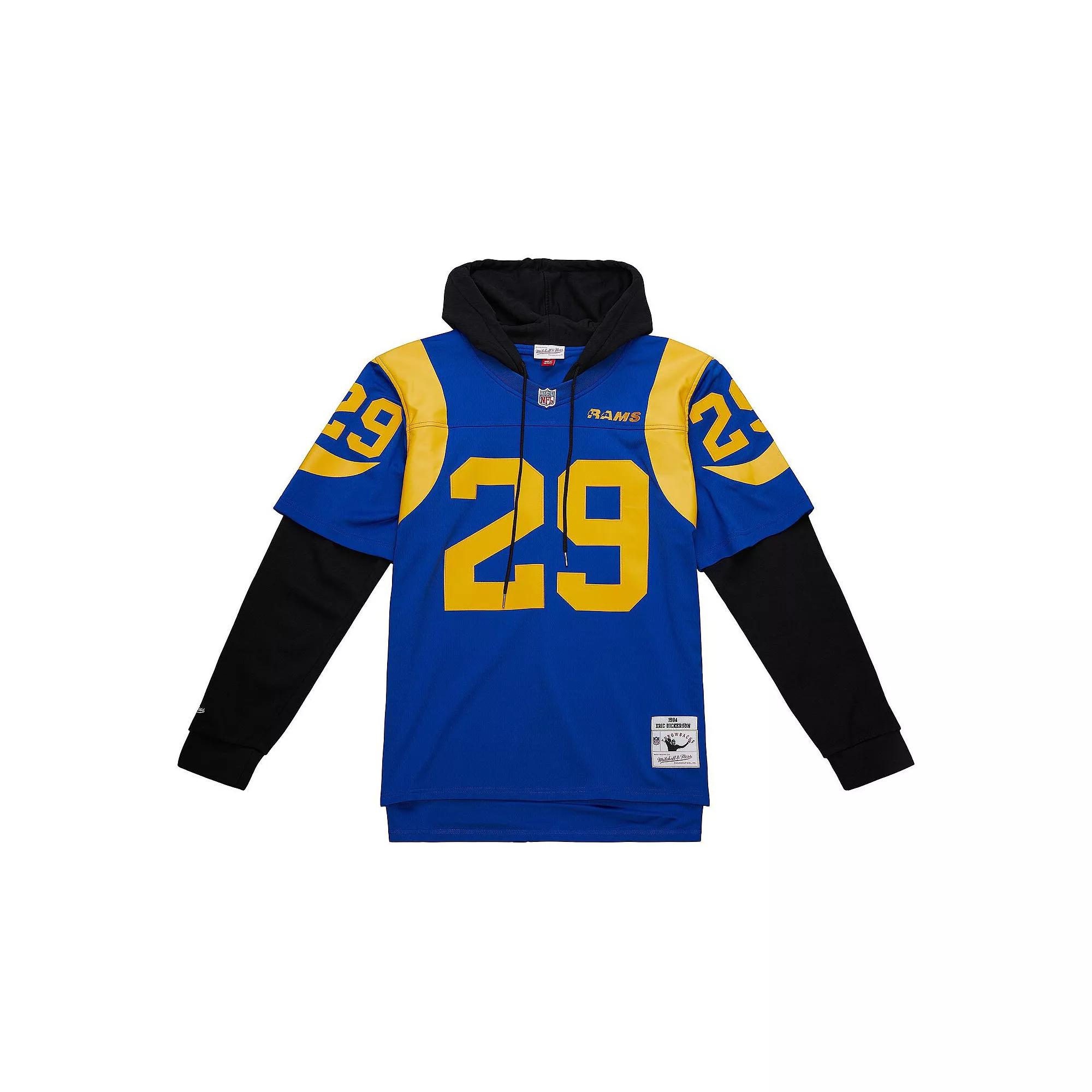 Men's Mitchell & Ness Eric Dickerson Royal Los Angeles Rams Player Name & Number Hoodie Legacy Jersey, Size: Medium, Blue Product Image