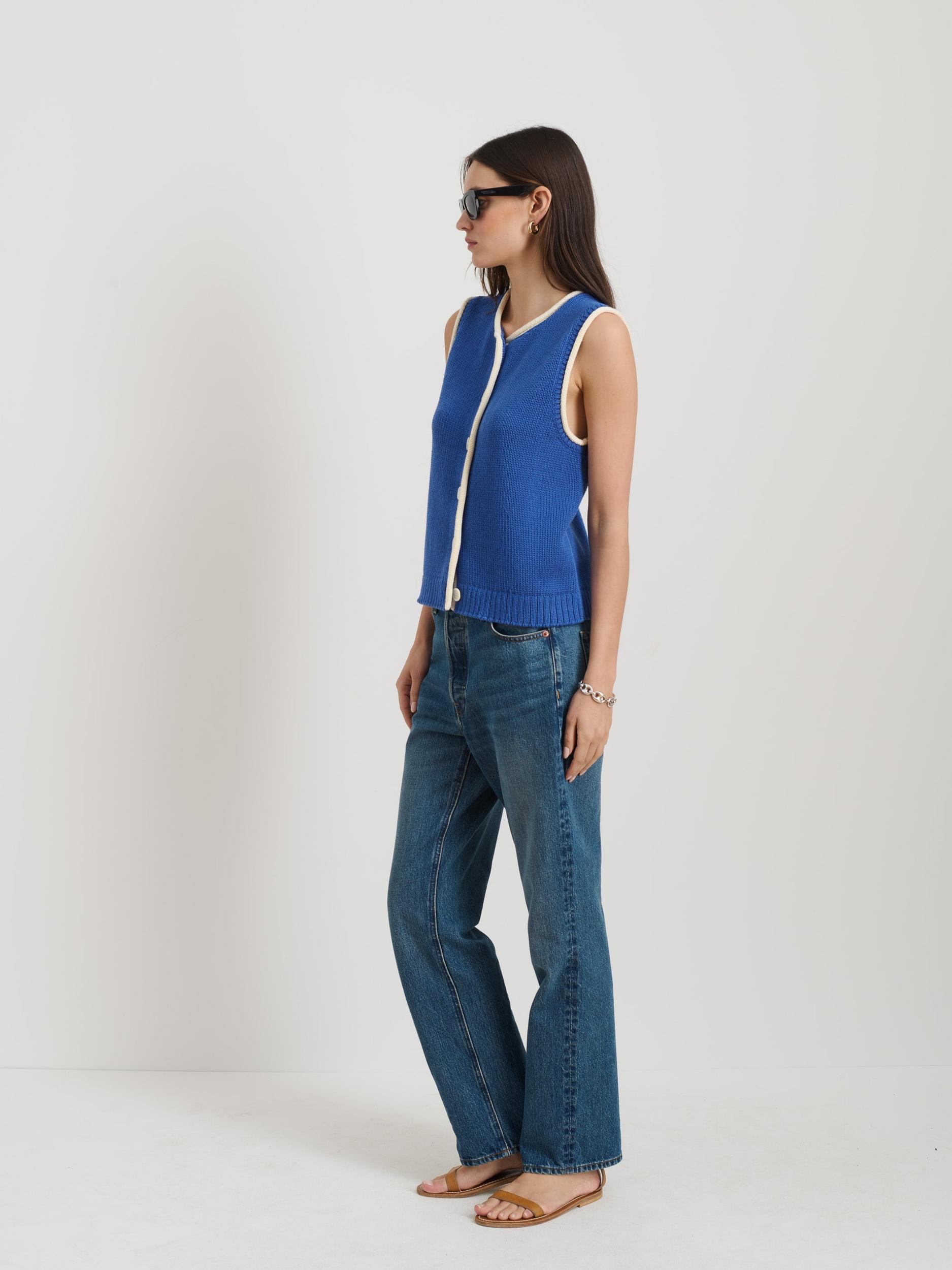 Bridget Tipped Vest in Cotton Product Image
