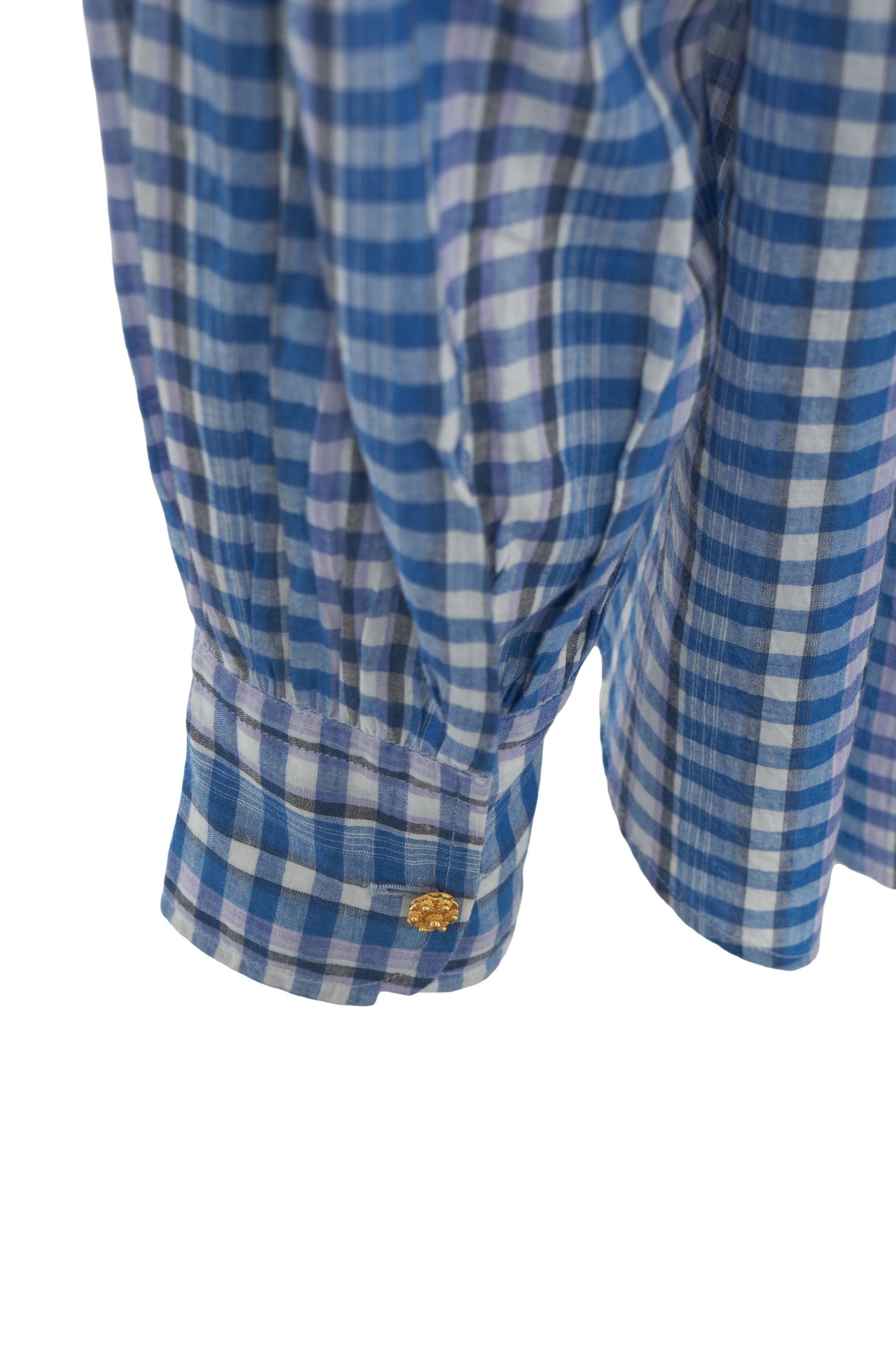 Check blouse with ruffles Product Image