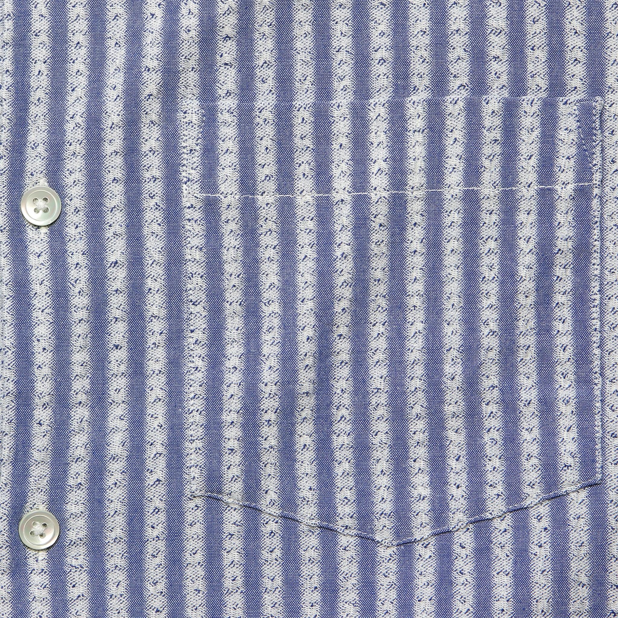 Striped Jacquard Camp Shirt - Blue Product Image