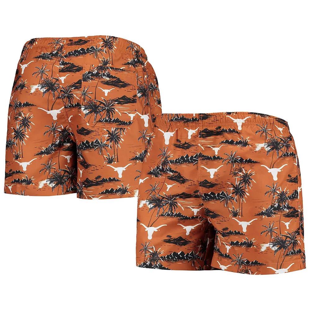 Men's FOCO Texas Orange Texas Longhorns Island Palm Swim Trunks, Size: 2XL, Team Product Image