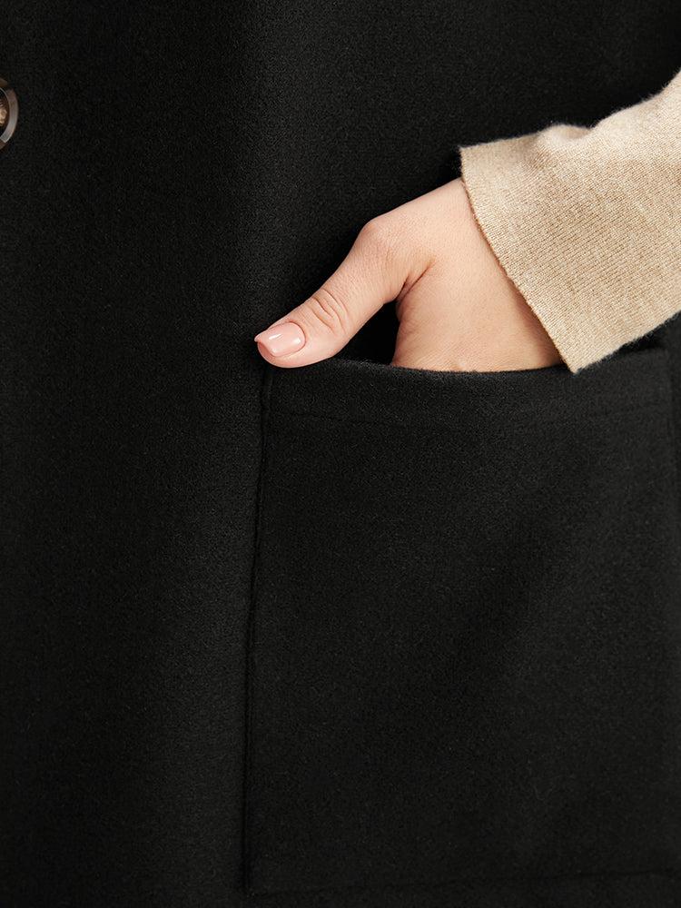 Solid Suit Collar Pocket Belted Sleeveless Coat Female Product Image