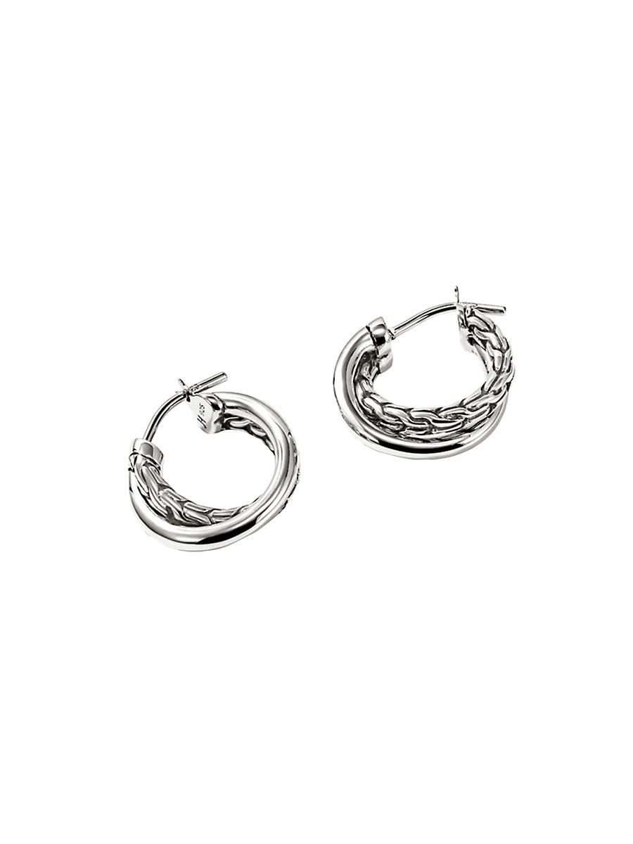 Womens JH Essentials Sterling Silver Small Crossover Earrings Product Image