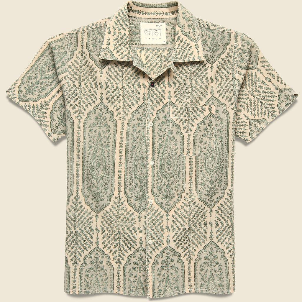Paisley Block Print Shirt - Sage Product Image