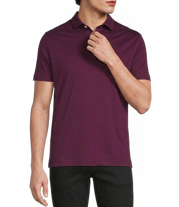 Murano Big & Tall Liquid Luxury Slim Fit Solid Interlock Short Sleeve Polo Shirt Product Image