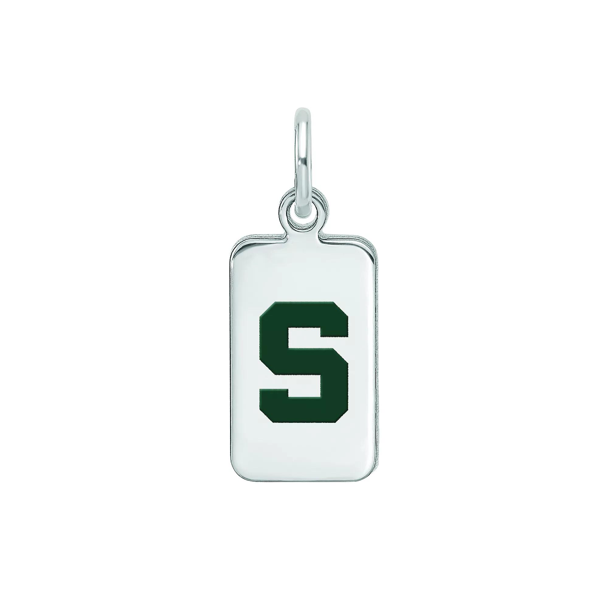 LogoArt Sterling Silver Michigan State Enamel Tag Pendant, Women's,  Product Image