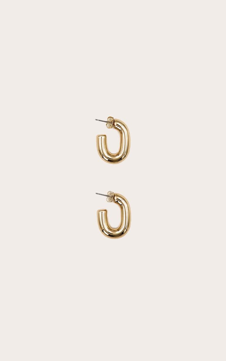 Gold Chubby Hoop Earrings Product Image