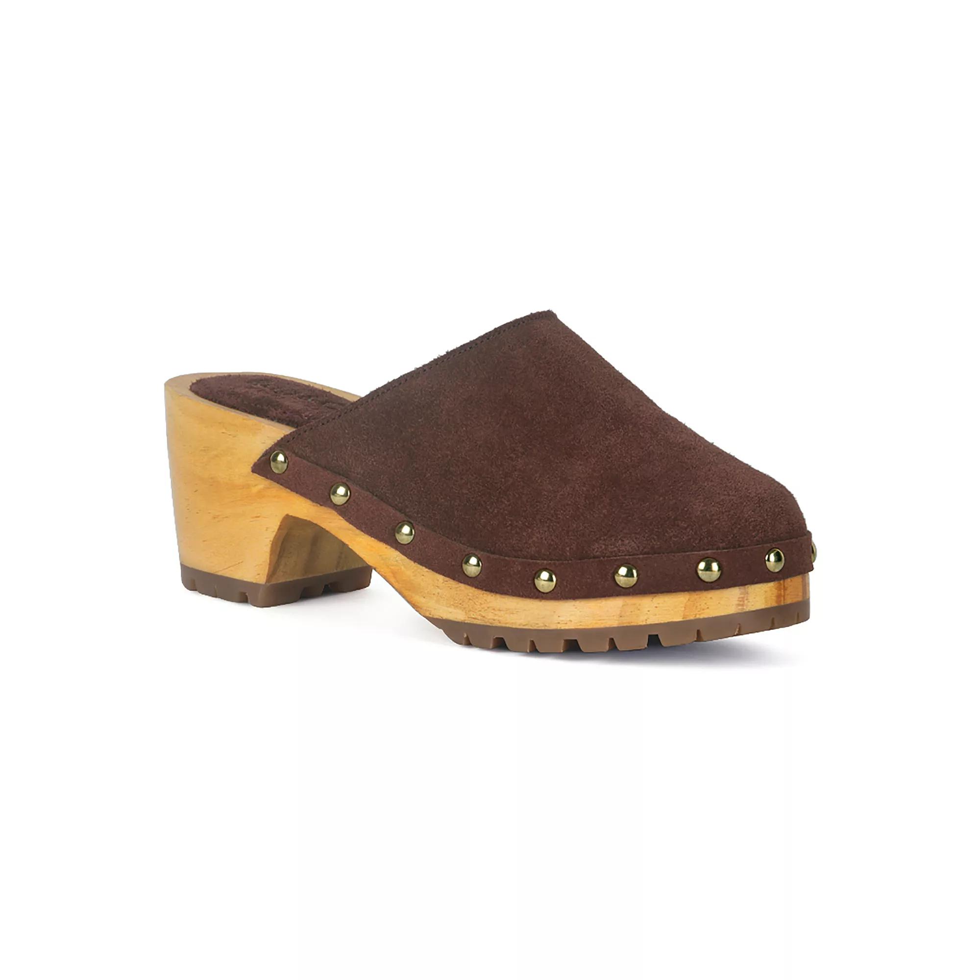 Rag & Co Cedrus Women's Suede Heeled Clogs, Size: 10, Brown Product Image