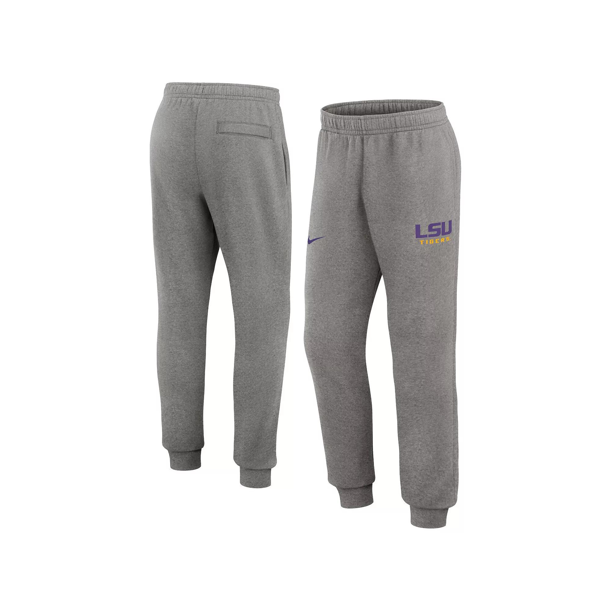 Men's Nike Heather Gray LSU Tigers Primetime Club Fleece Jogger Pants, Size: 2XL, Grey Product Image