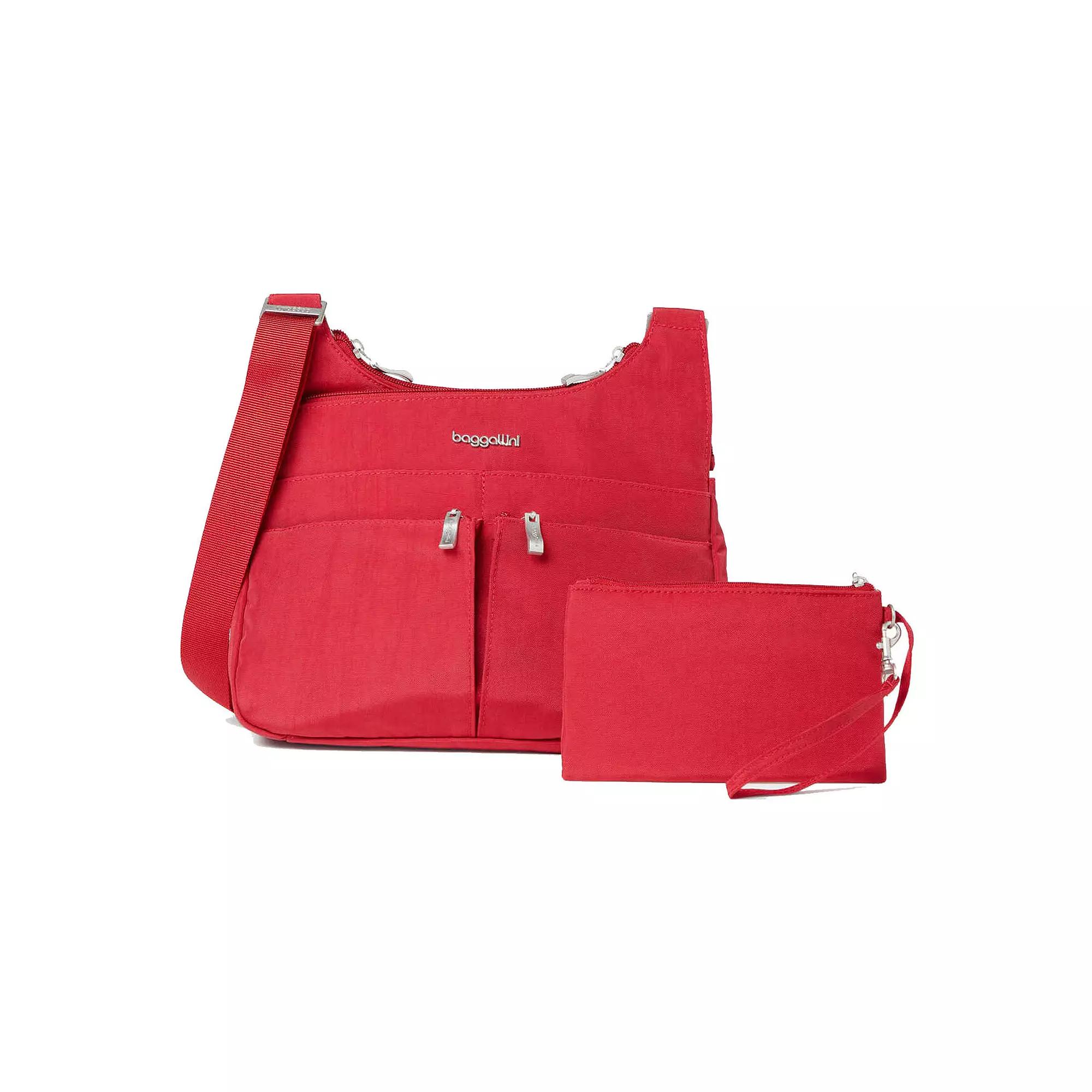 Women's Baggallini Cross Over Crossbody Bag with RFID Blocking Wristlet, Apple Product Image