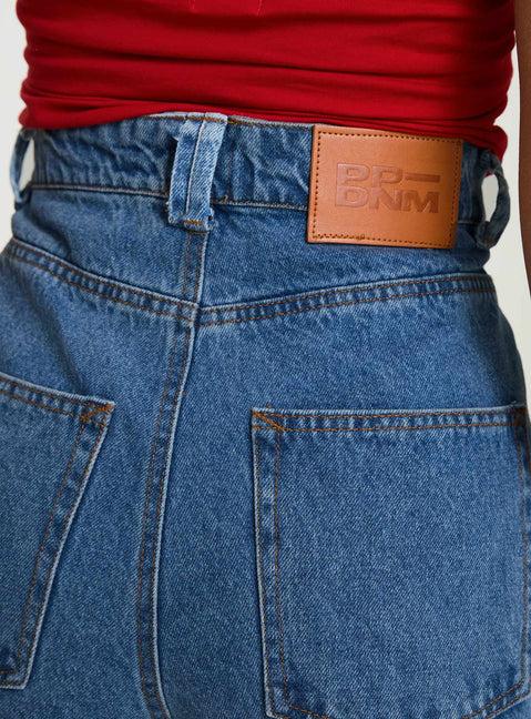 Zephee High Rise Wide Leg Jeans Light Wash Product Image