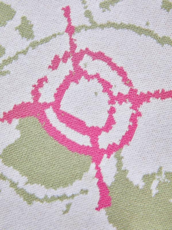 Knit Skull Print Loose Sweater Product Image