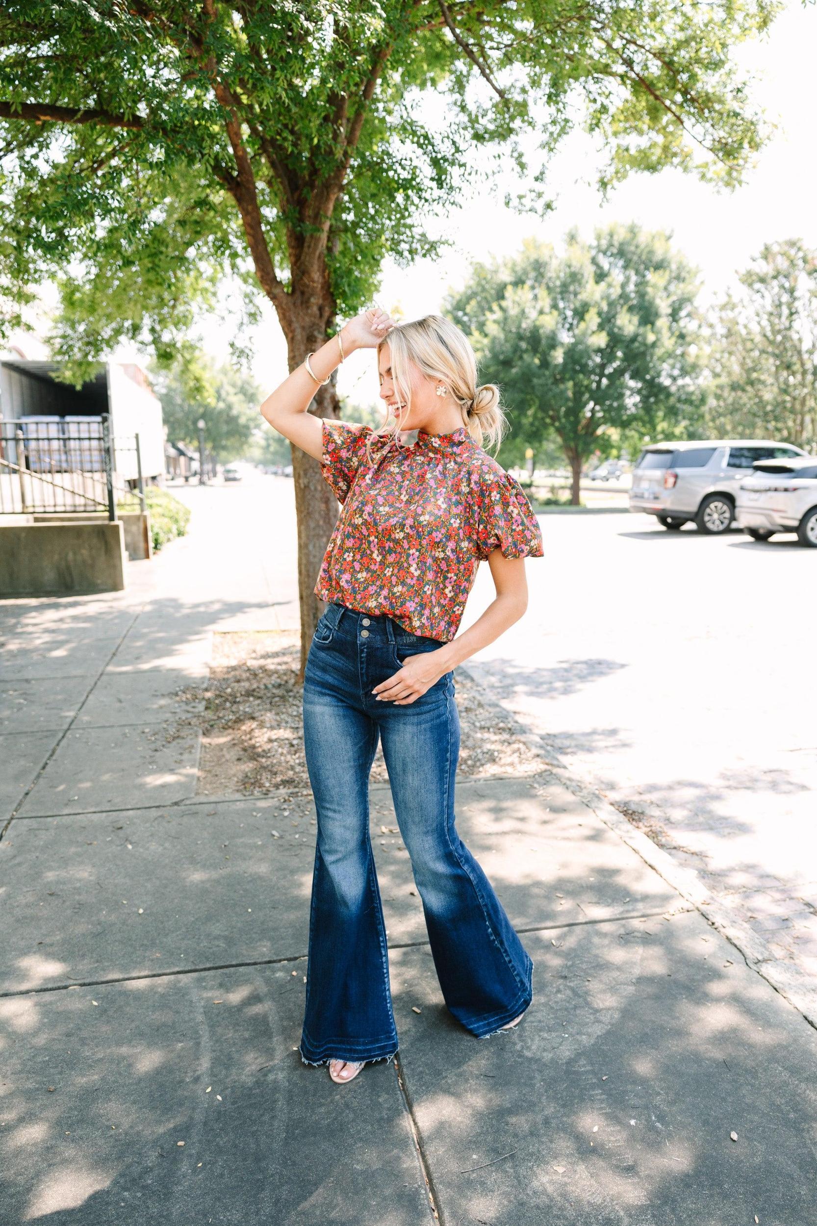 Can't Let You Go Gold Floral Blouse Female Product Image