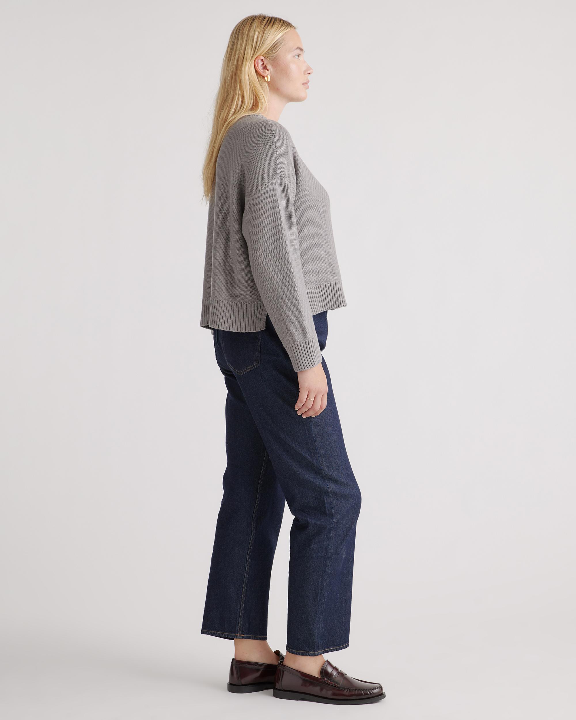 Quince | Women's Cropped Cardigan Sweater Organic Cotton Product Image