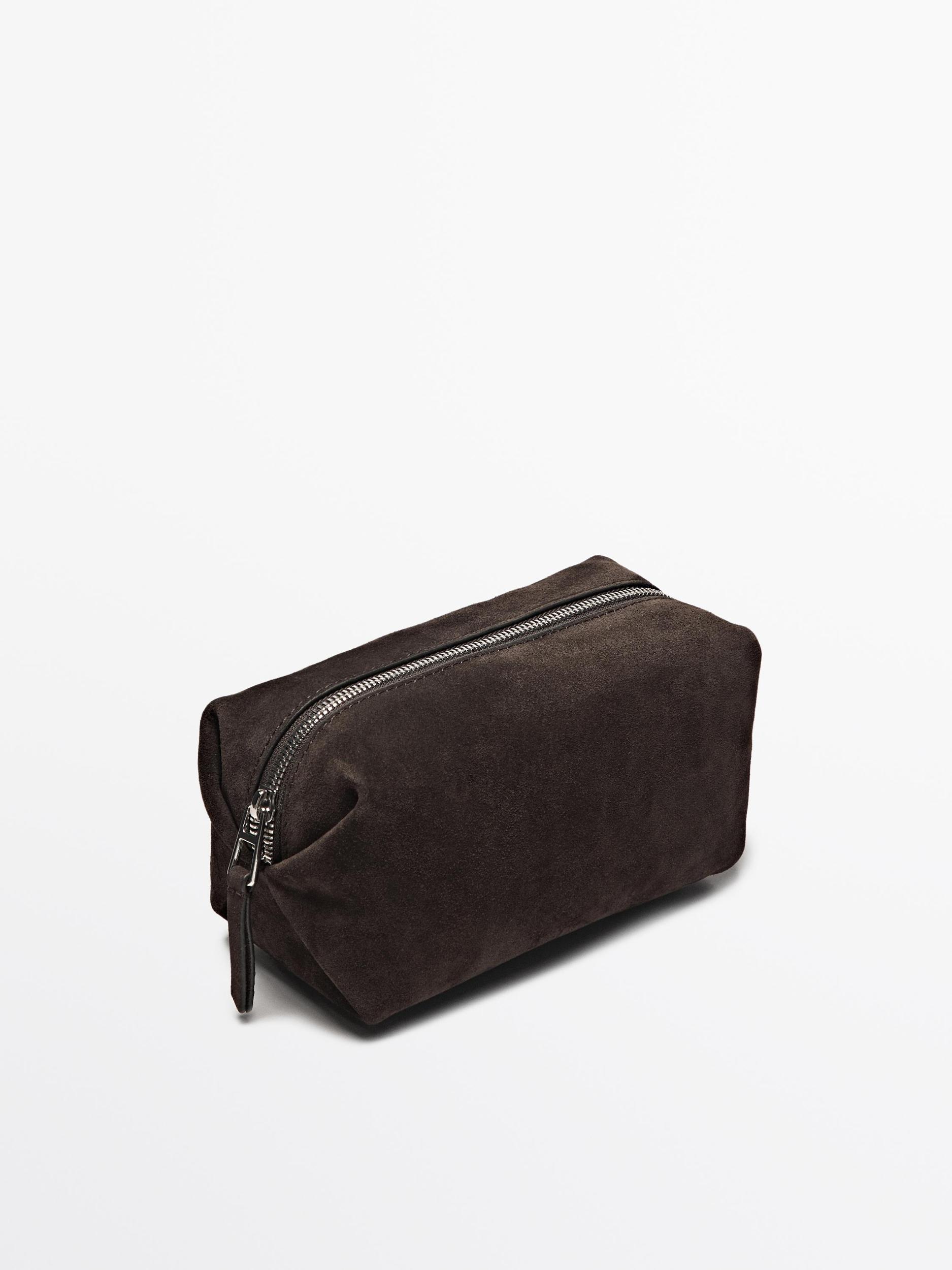 Split leather toiletry bag Product Image
