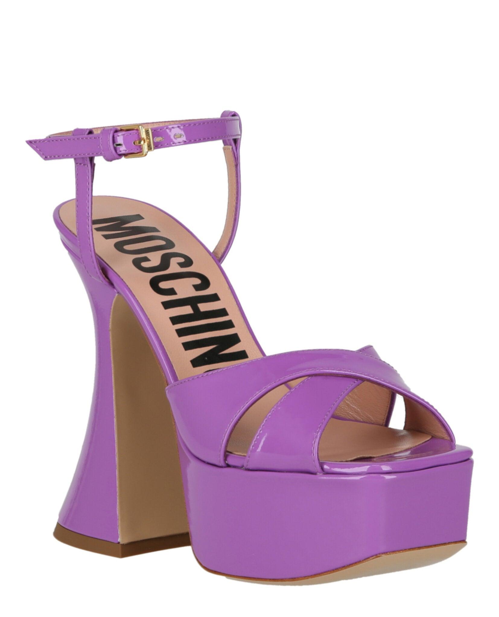Moschino Patent Leather Platform Heeled Sandals Product Image