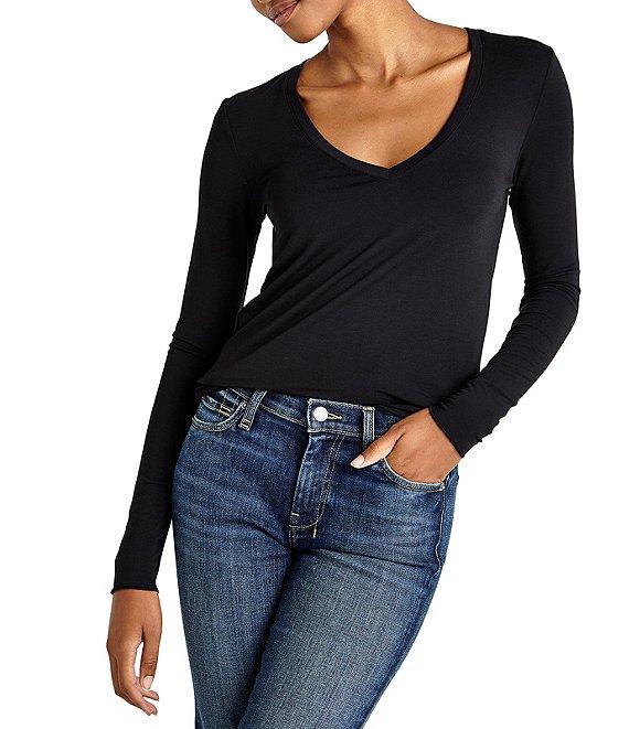 Splendid Bamboo Jersey V-Neck Long Sleeve Tee Product Image