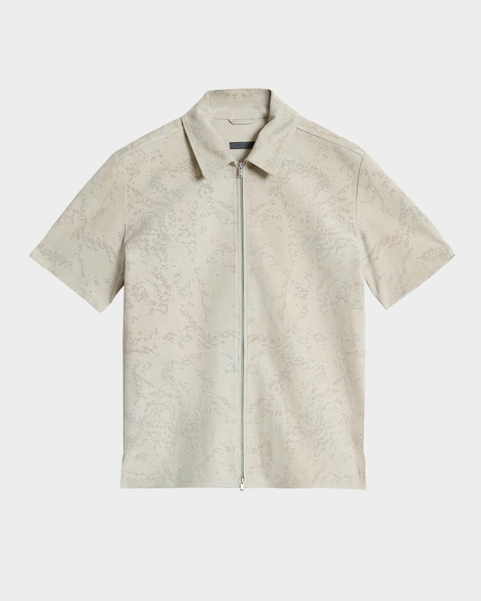 Men's Wade Perforated Suede Zip-Up Shirt Product Image