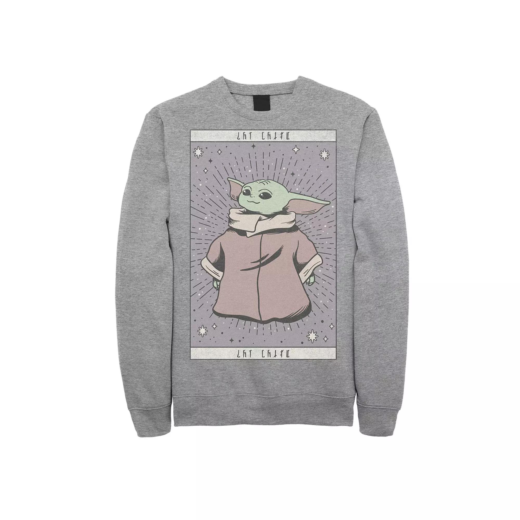 Men's Star Wars The Mandalorian The Child Card Portrait Sweatshirt,  Product Image