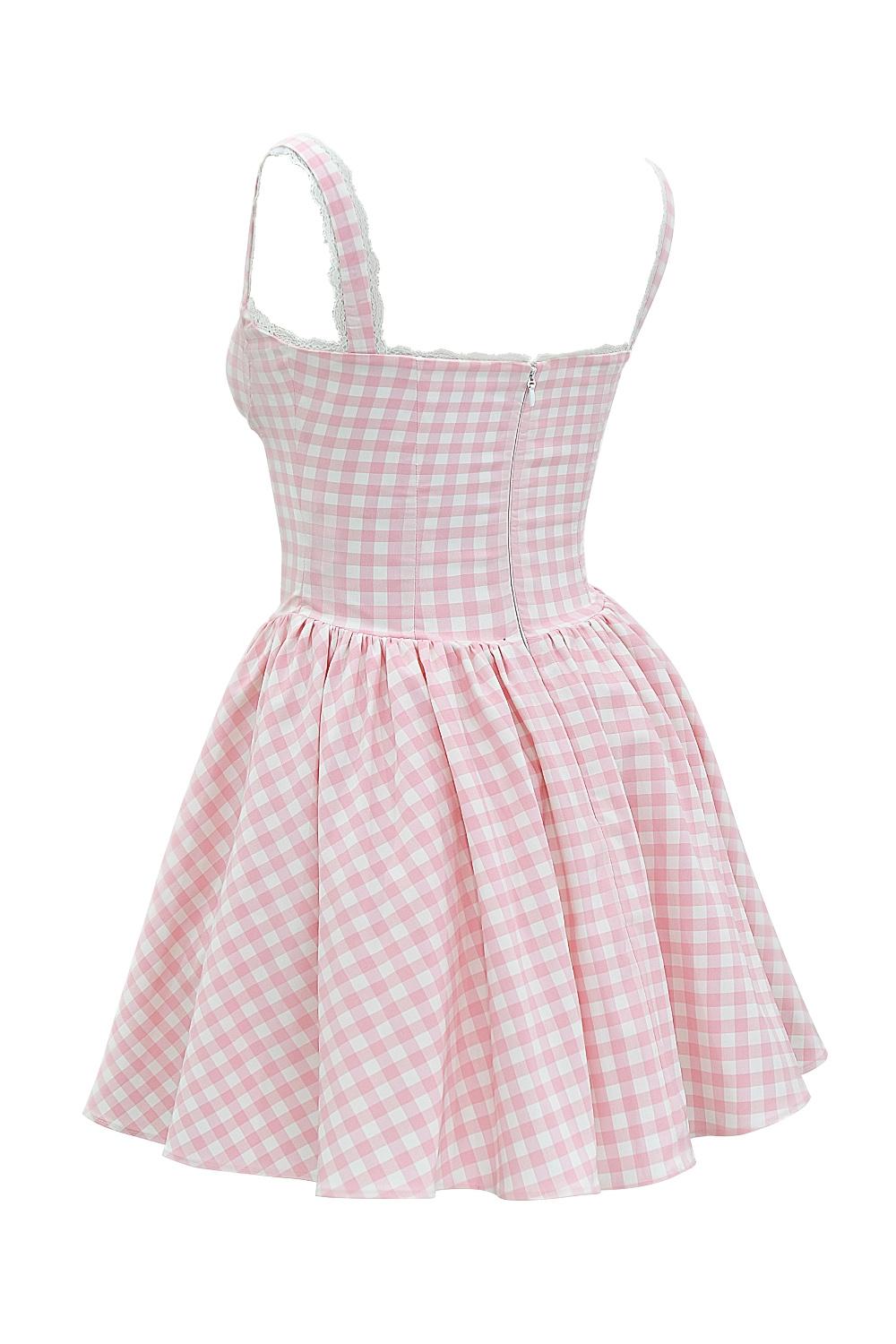 Brigitte  strawberry shortcake gingham corset mini dress - sale Product Image