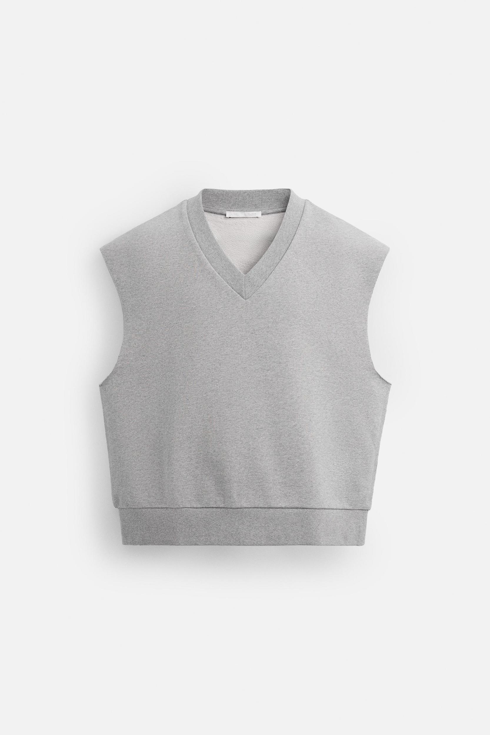 IRREGULAR TRIM FRENCH TERRY VEST Product Image
