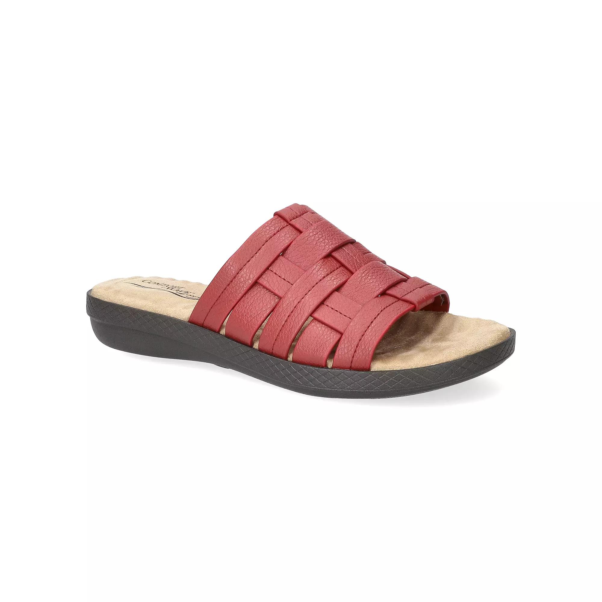 Easy Street Maha Women's Comfort Slide Sandals, Size: 6.5 XW, Red Product Image