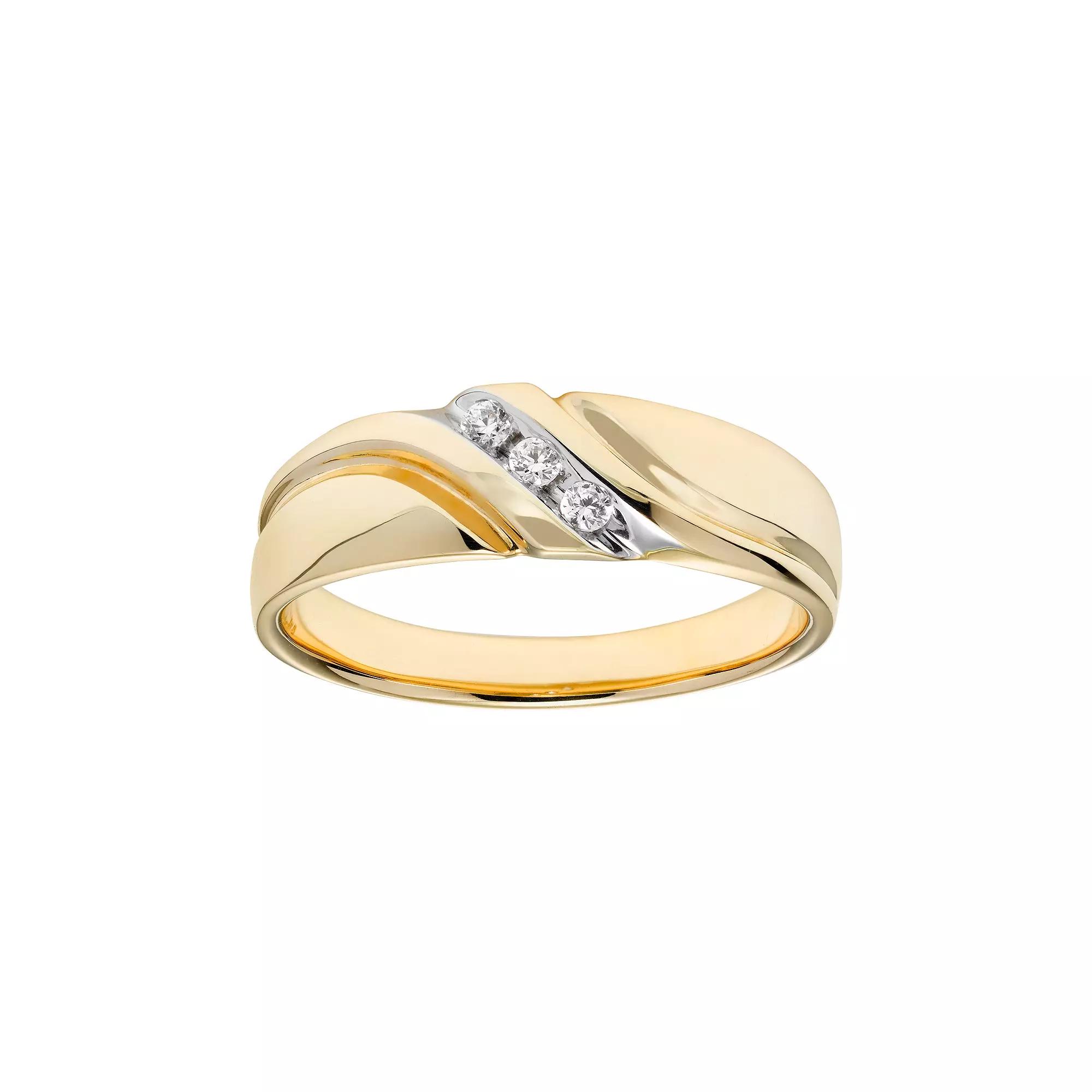 AXL 10k Gold 1/10 Carat T.W. Certified Diamond Men's Wedding Band, Size: 13 Product Image