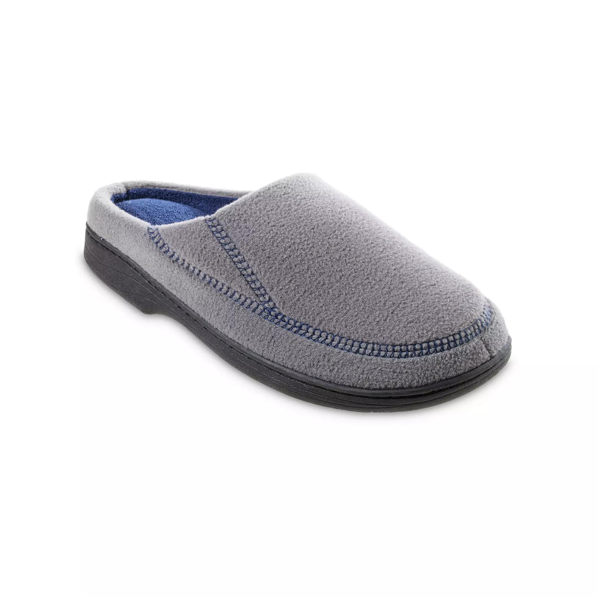 isotoner Recycled Fleece Roman Hoodback Men's Slippers, Size: XXL, Grey Product Image