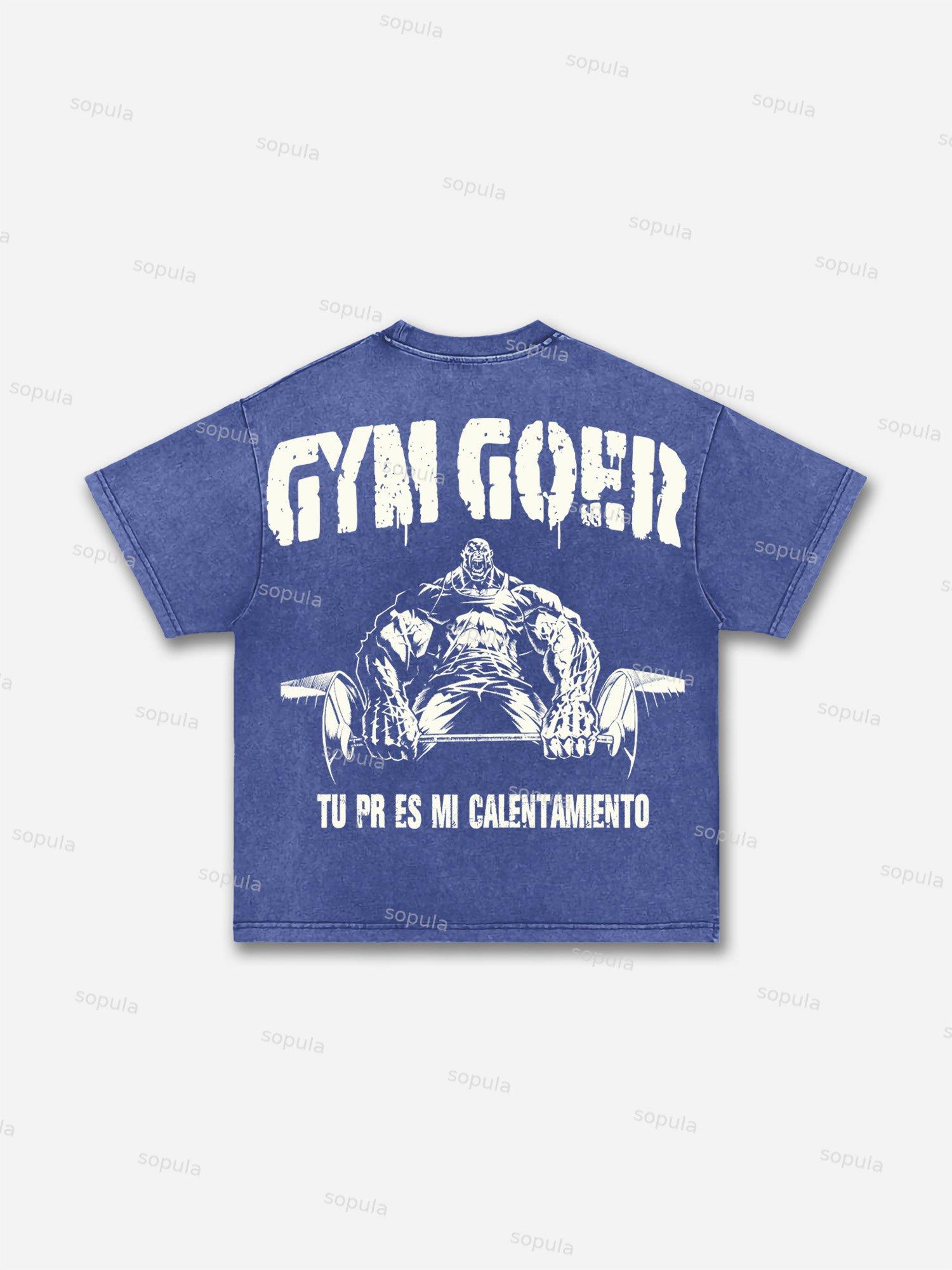Gym-goer Vintage Graphic Acid Wash T-shirt Product Image