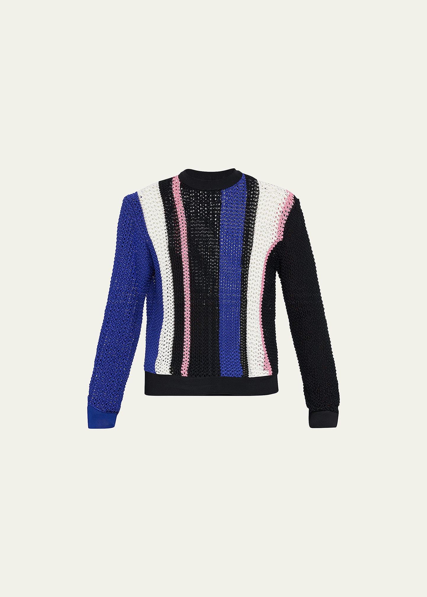 Mens Block Stripe Pointelle Sweater Product Image