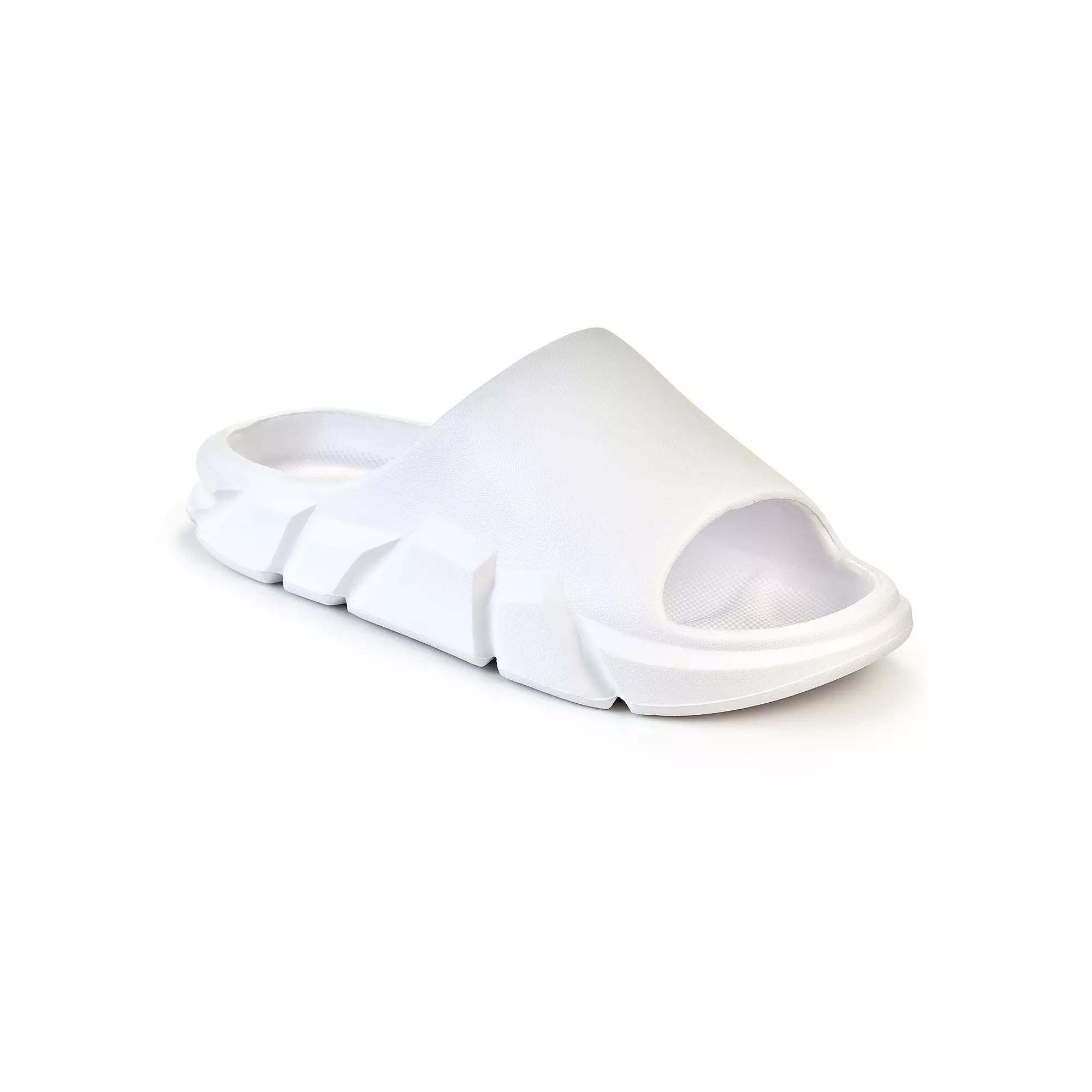 American Exchange Women's White Slide Sandals,  Product Image