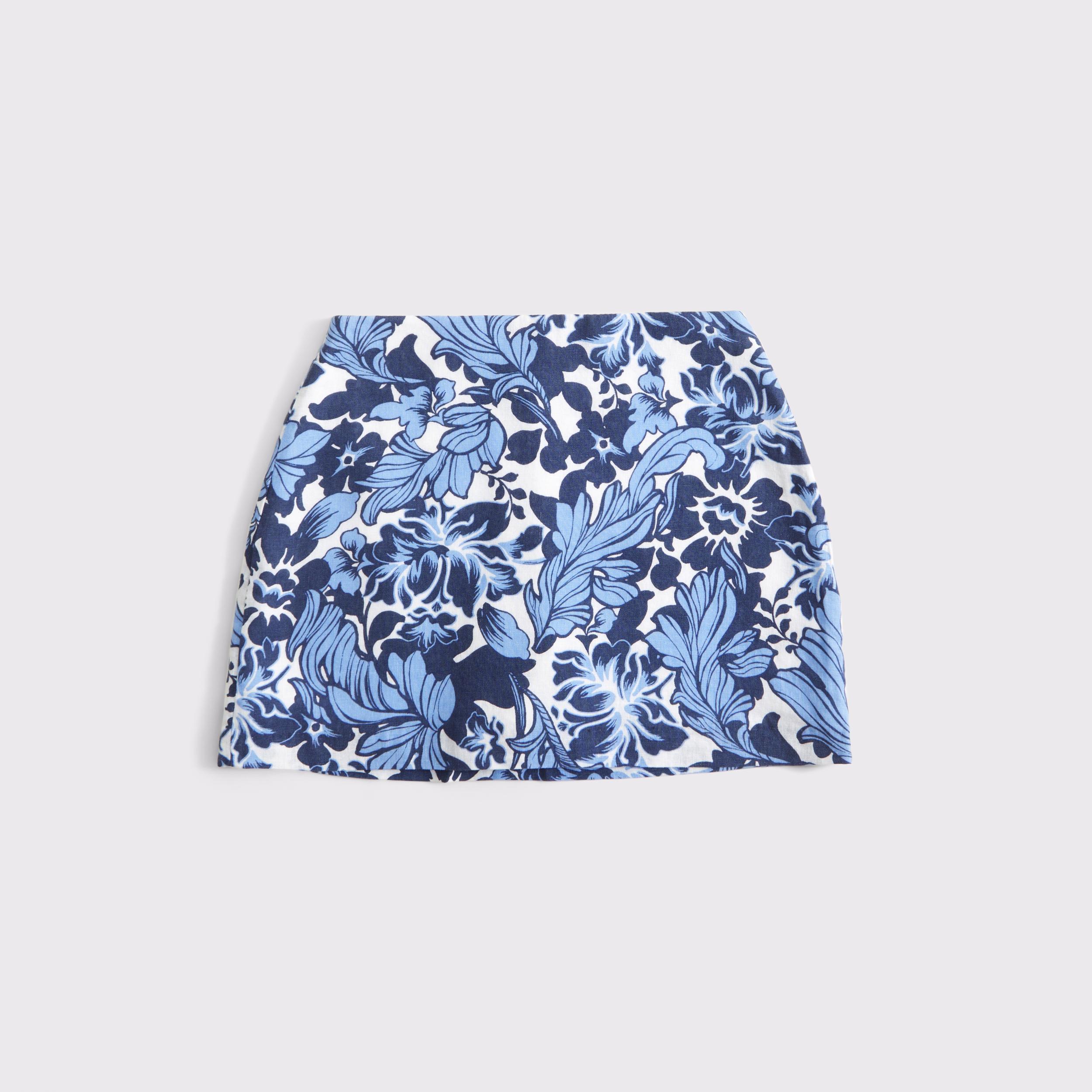 The A&F Scarlett Linen-Blend Mini Skort Product Image