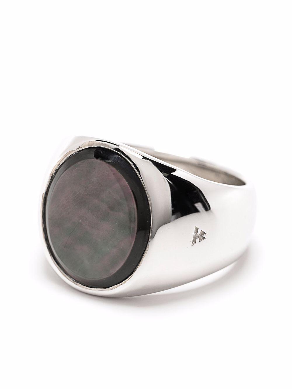 black mother-of-pearl signet ring Product Image