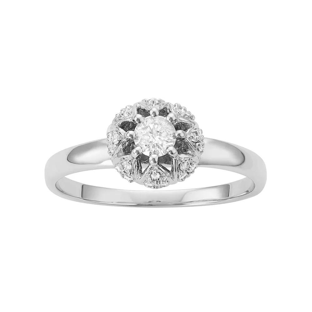 10k White Gold 1/3 Carat T.W. Diamond Ring, Women's,  Product Image