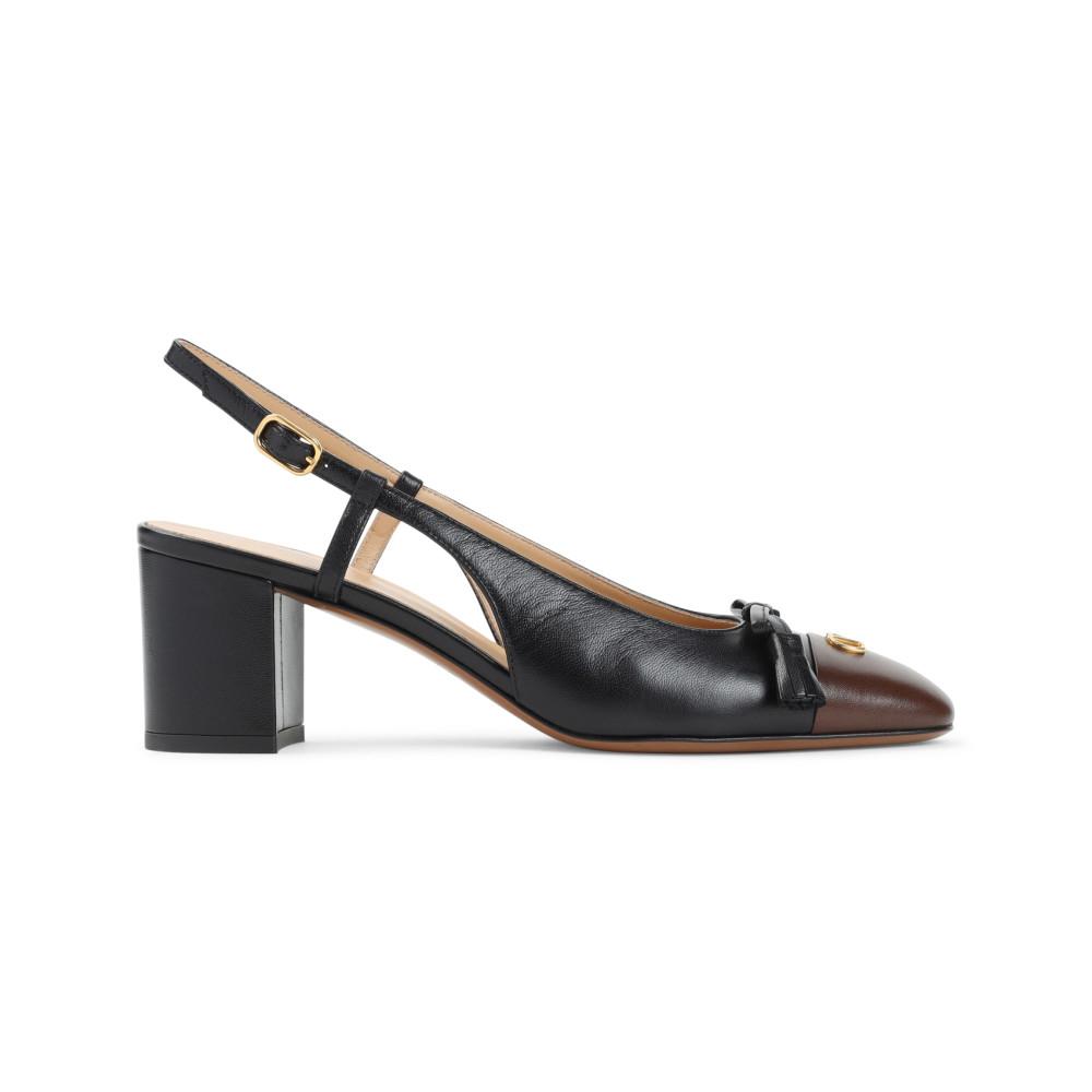 VALENTINO GARAVANI Vlogo 65 Tasseled Two-tone Leather Slingback Pumps In Black Product Image