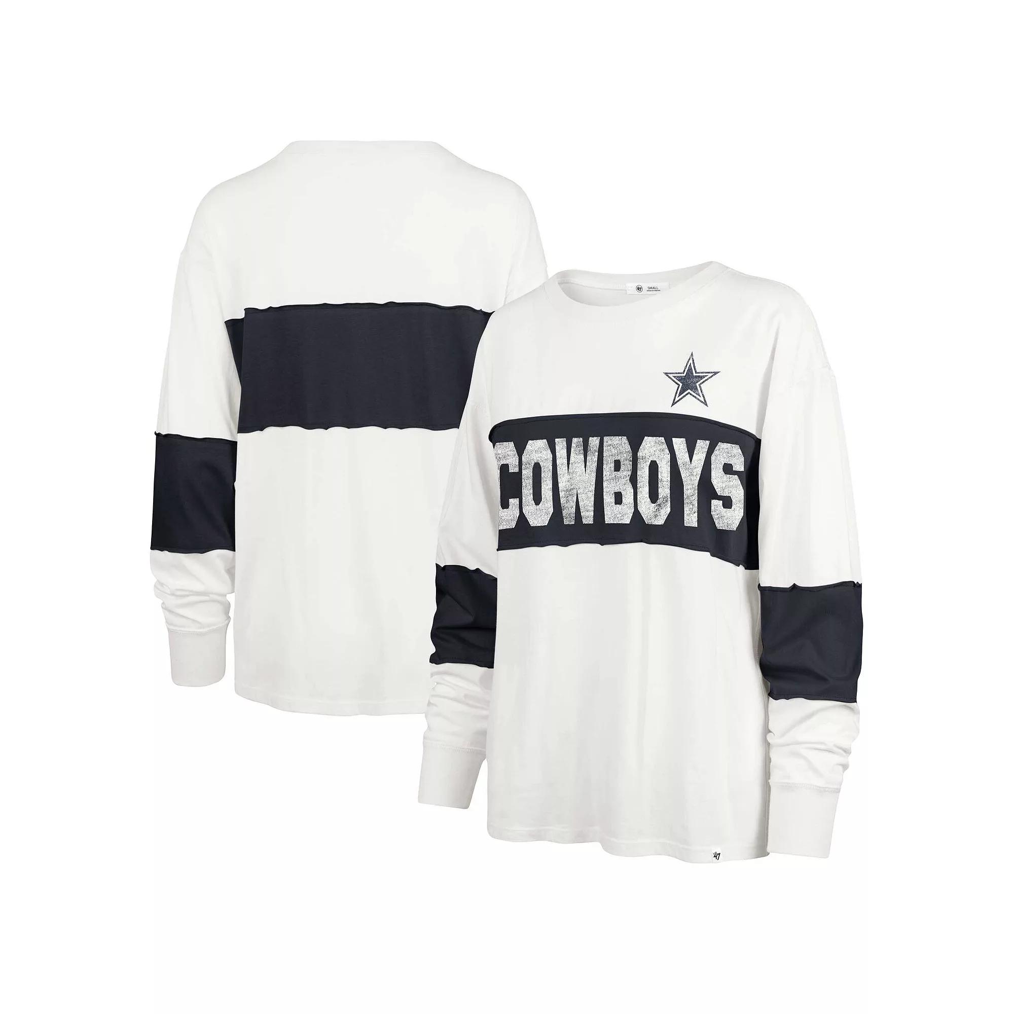Women's '47 Cream Dallas Cowboys Clubhouse Pride Taylor Long Sleeve T-Shirt,  Product Image