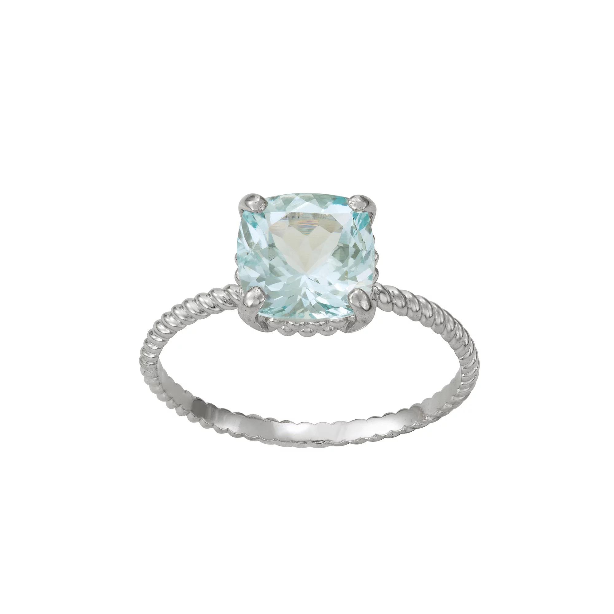 Tiara 10k Gold Aquamarine Twist Ring, Women's, Size: 7, 10k Whgold Product Image