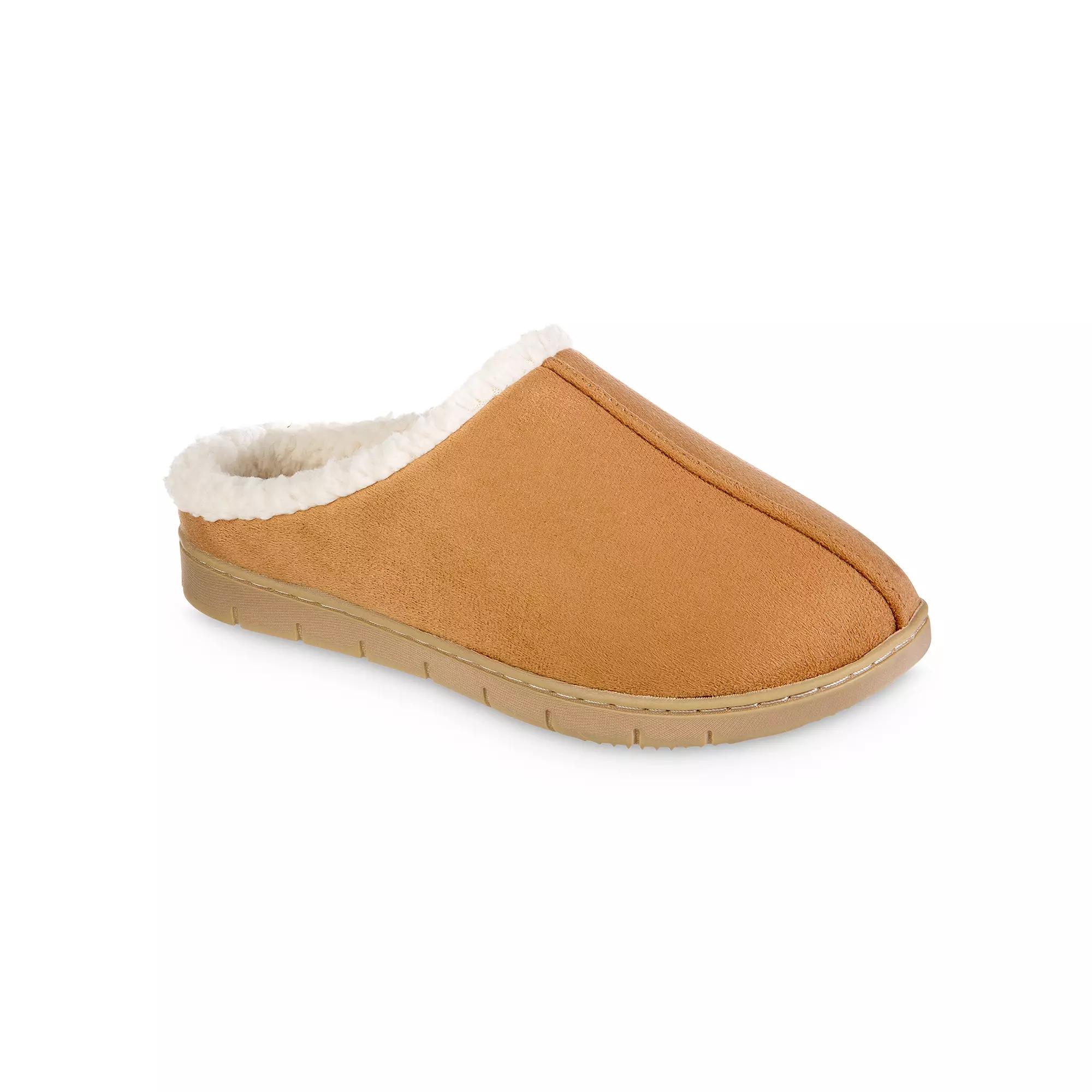 Isotoner Women's Rory Microsuede Hoodback Slippers - Black S Product Image