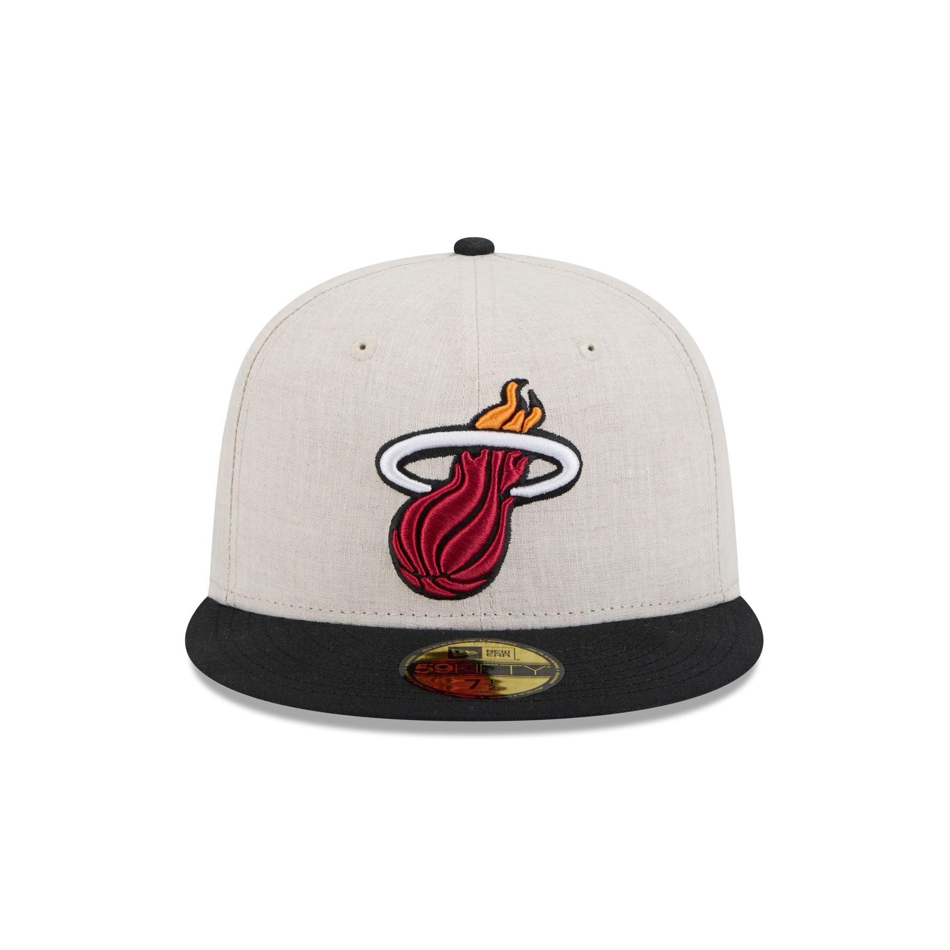 Miami Heat Linen 59FIFTY Fitted Hat Male Product Image