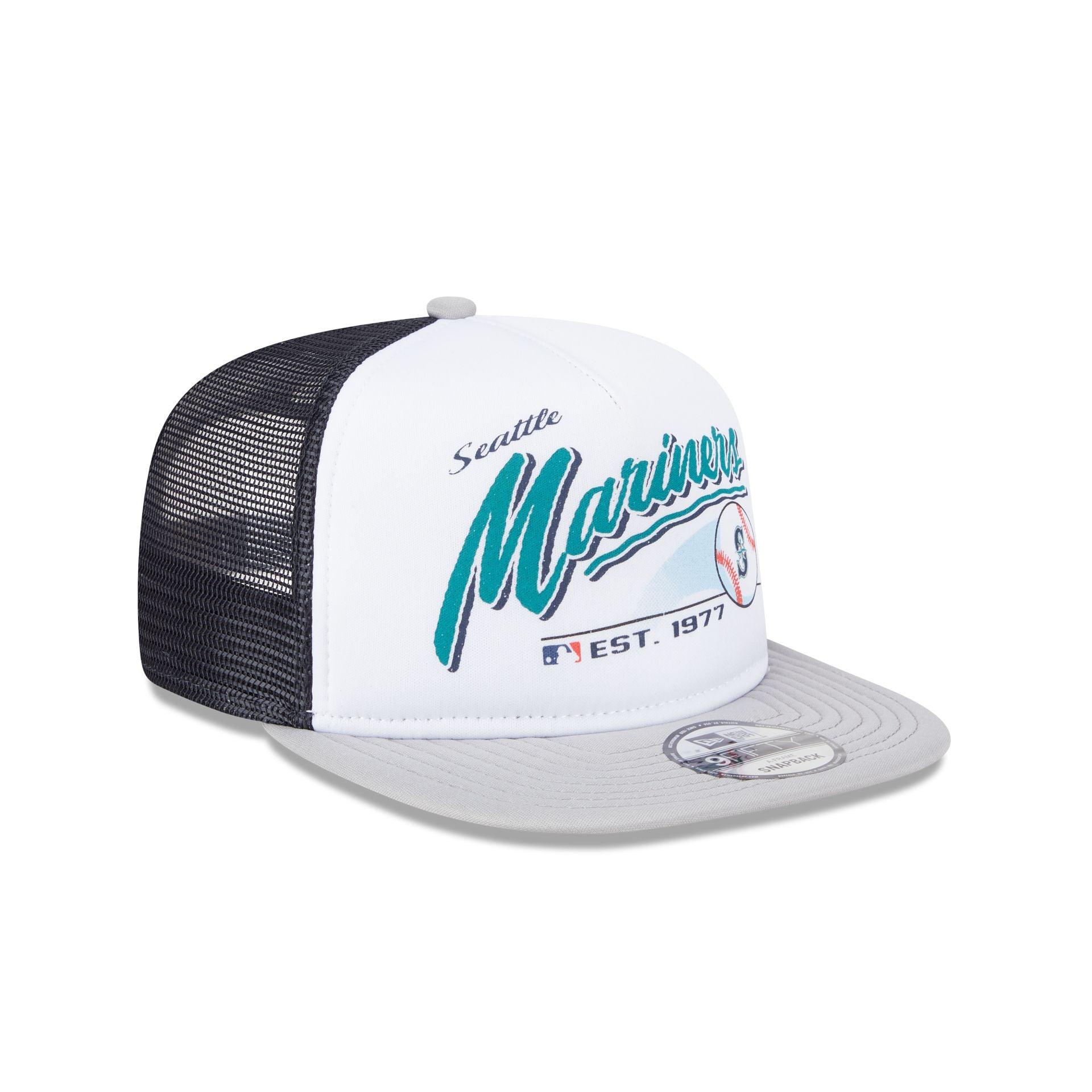 Seattle Mariners Retro Script 9FIFTY A-Frame Trucker Hat Male Product Image
