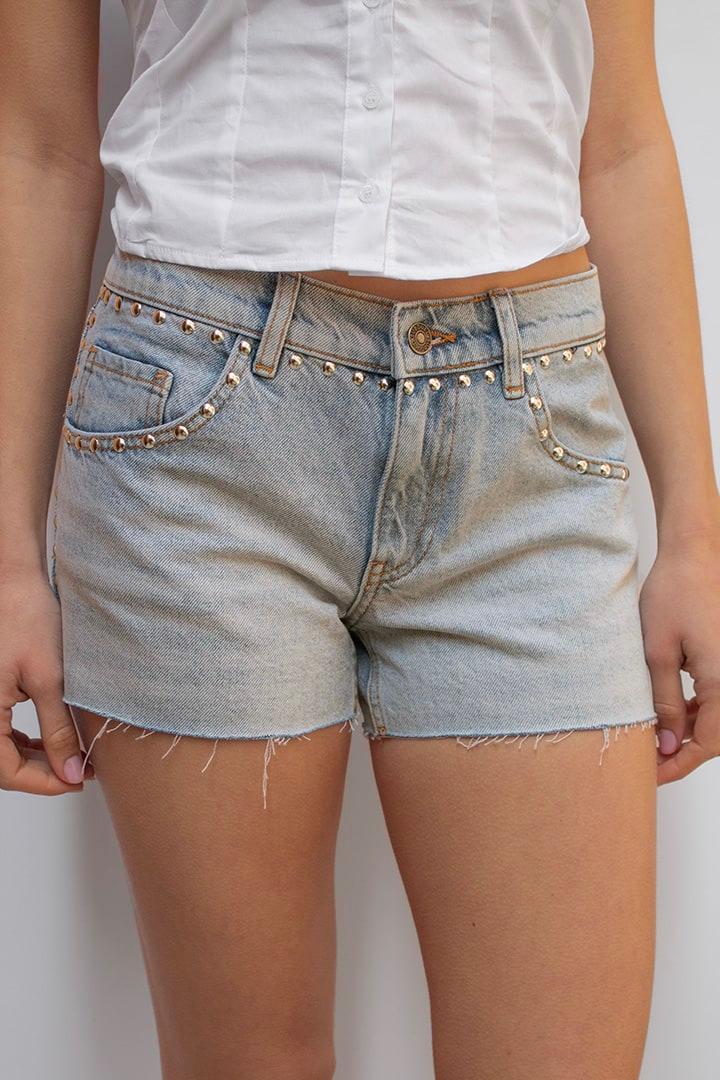 Low waist shorts with studs Product Image